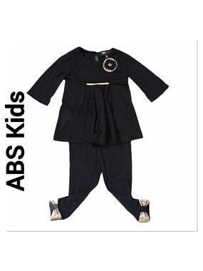 ABS ALLEN SCHWARTZ KIDS Girl’s Black & Gold Pants Set 18 months
